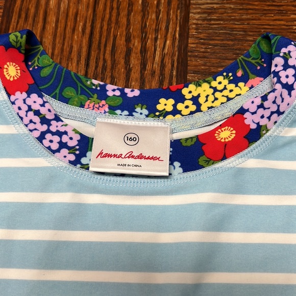 HANNA ANDERSSON Rash Guard Swim Top Long Sleeve Size 160/12 - Picture 3 of 7